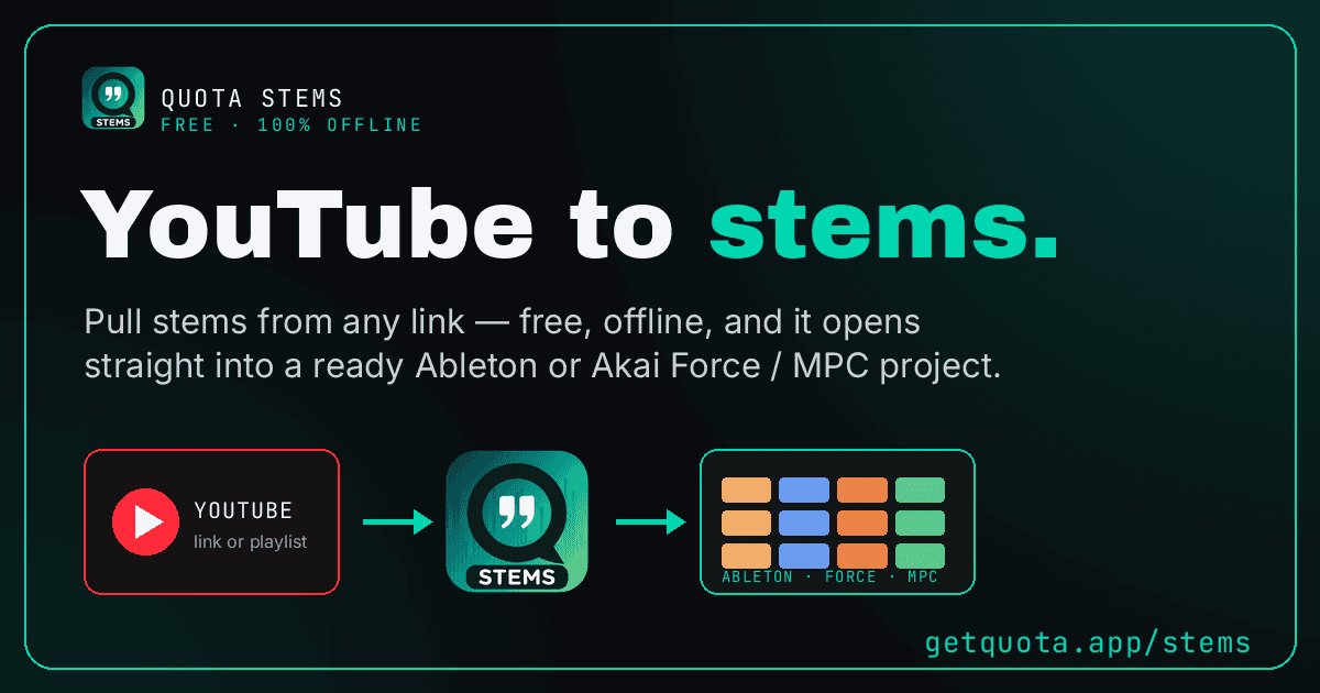 YouTube to Stems, Free and Offline — and It Opens Straight Into Ableton