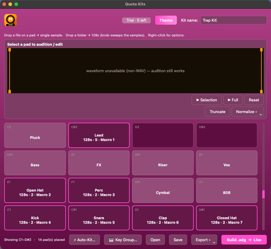 Quota Kits — Bubble theme