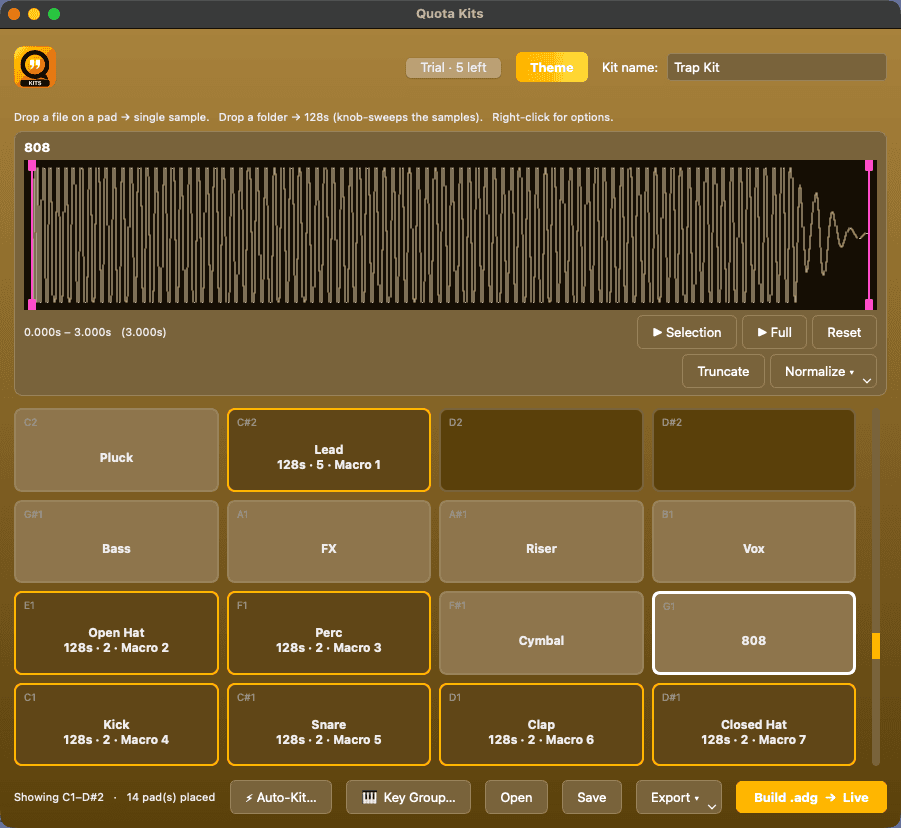 Quota Kits — Solar theme