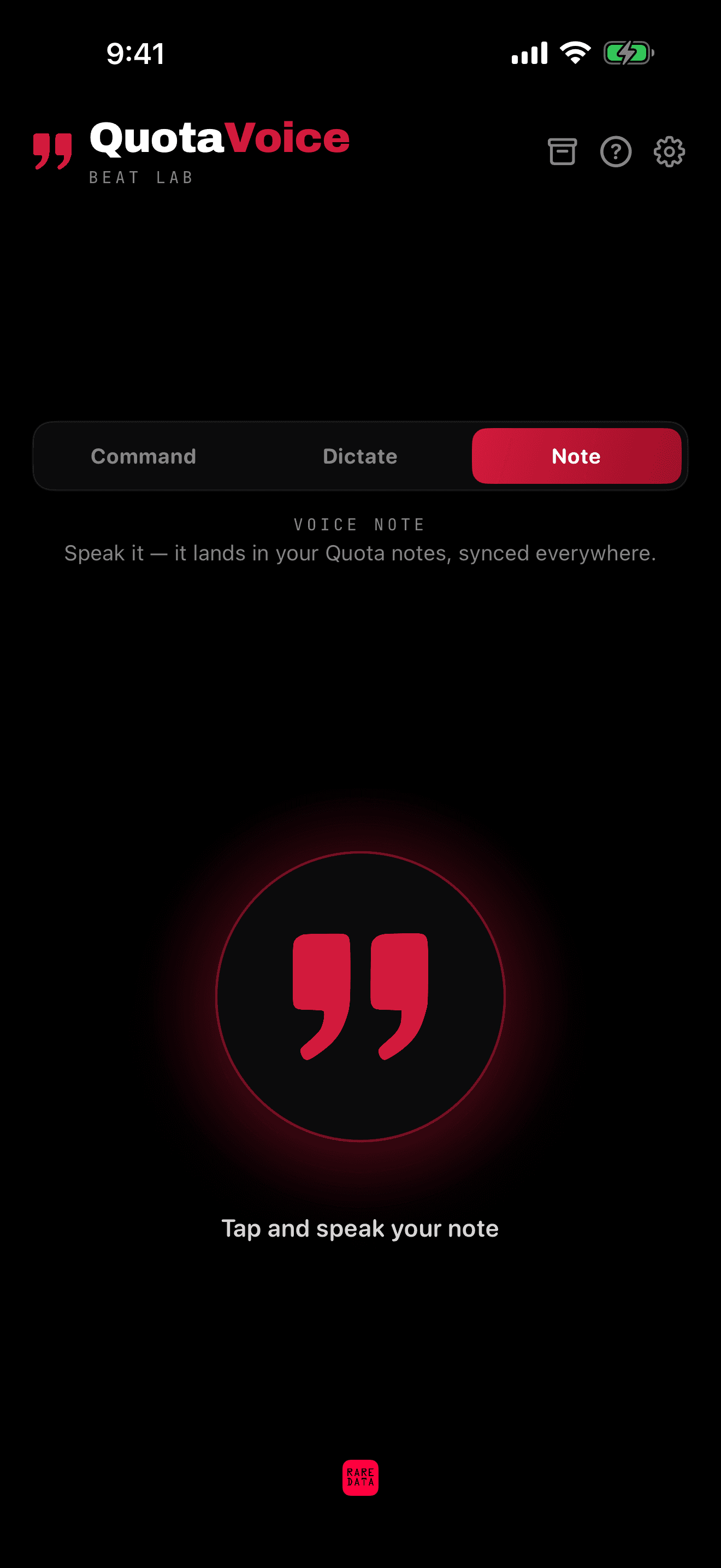 Or dictate a note, synced everywhere