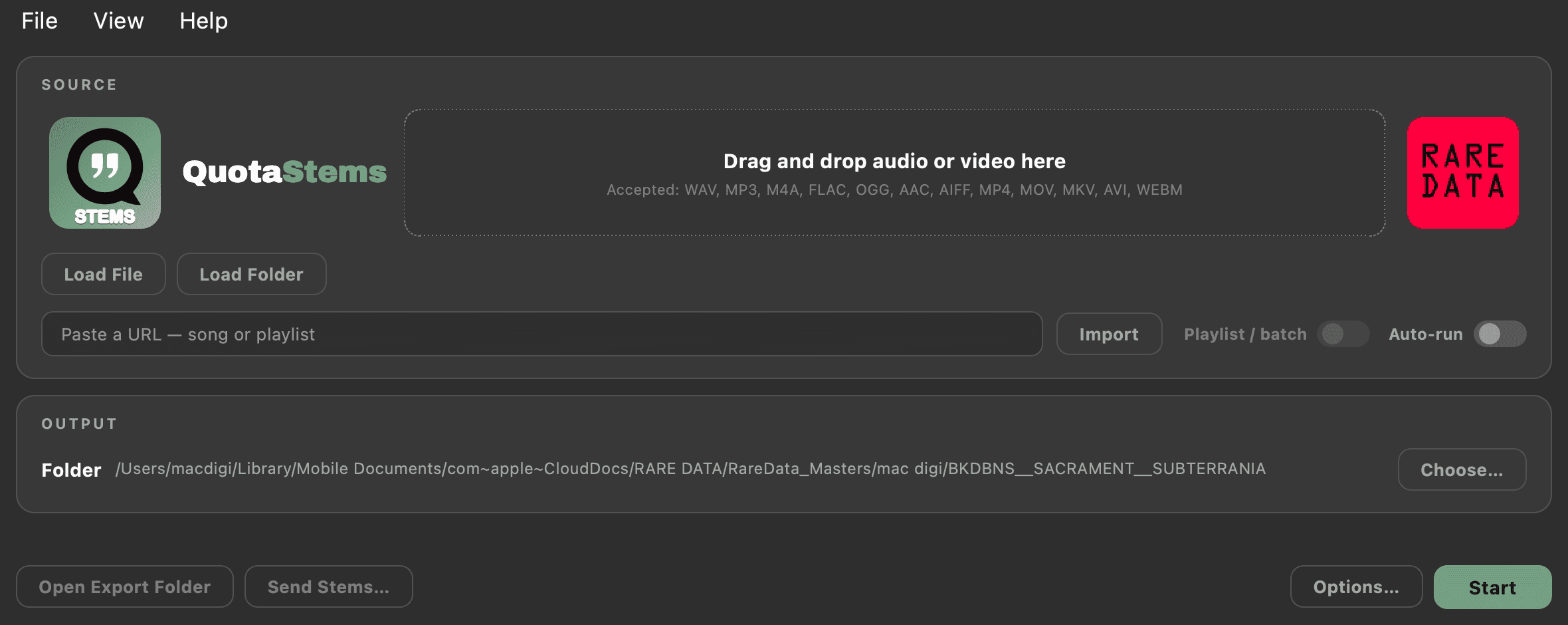The Quota Stems source panel in the Matcha Latte theme