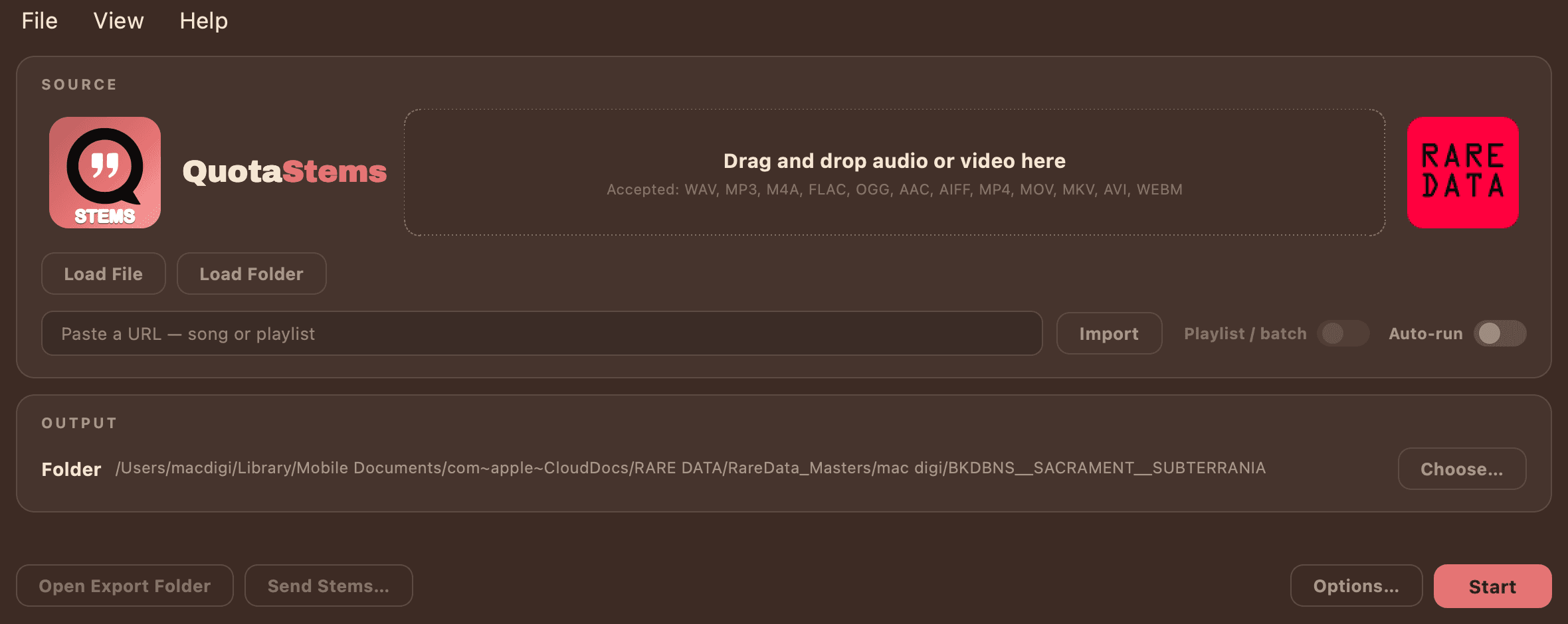 The Quota Stems source panel in the Neapolitan theme